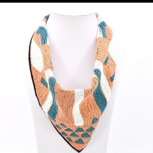 Handmade India Seedbead Scarf Necklace. New